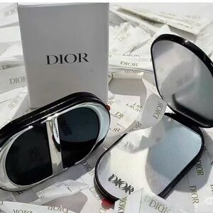 Dior Black and Silver Phone Stand + Mirror